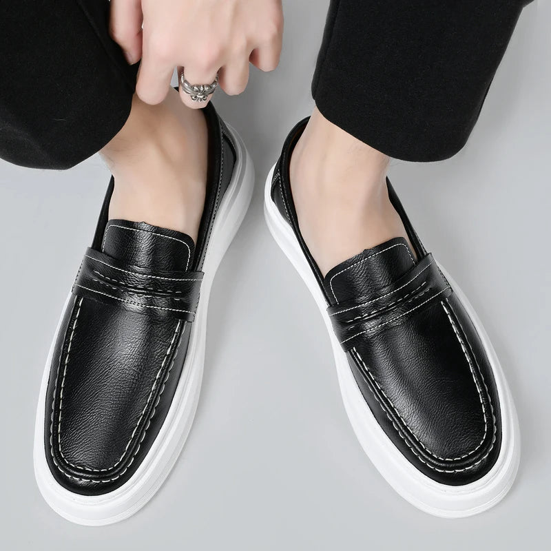 Slip-On Leather Boat Shoes