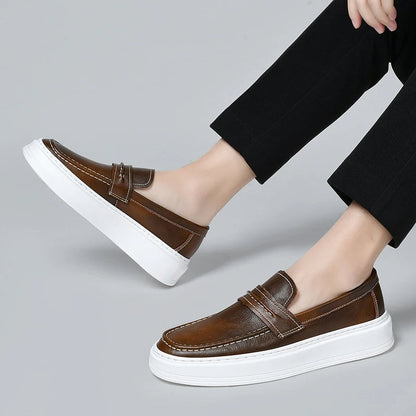 Slip-On Leather Boat Shoes