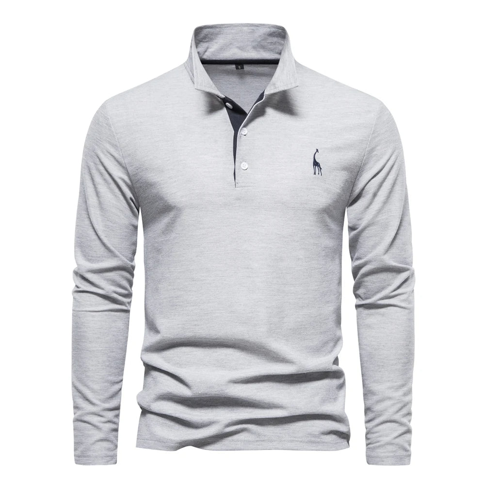 Casual Long Sleeved Polo Shirt