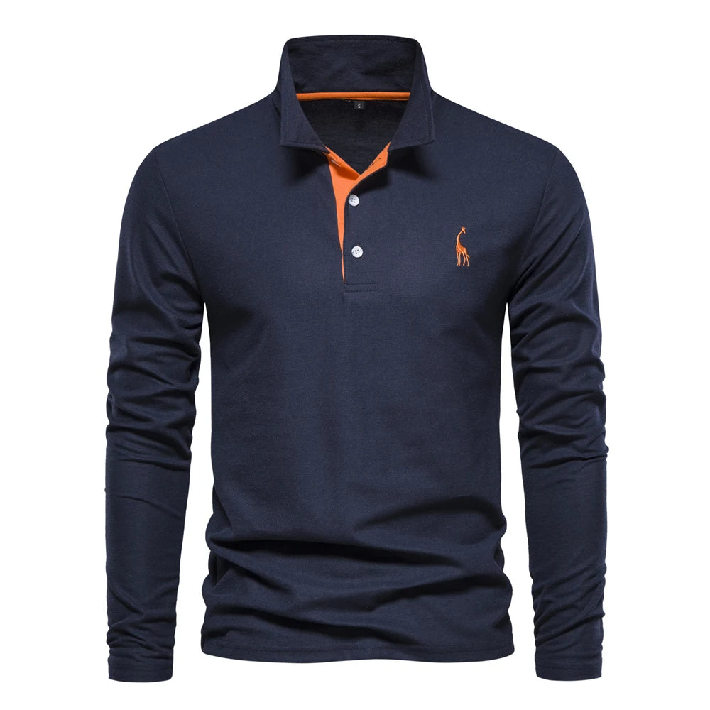 Casual Long Sleeved Polo Shirt