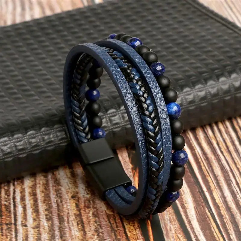 Elegant Woven Leather Men's Bracelet