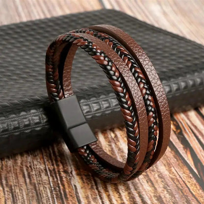 Elegant Woven Leather Men's Bracelet
