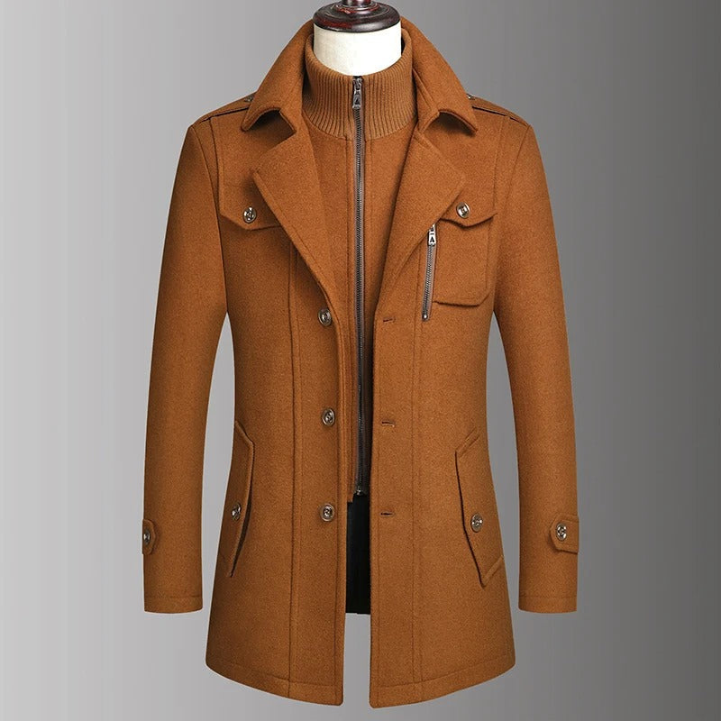 Double Collar Wool Coat
