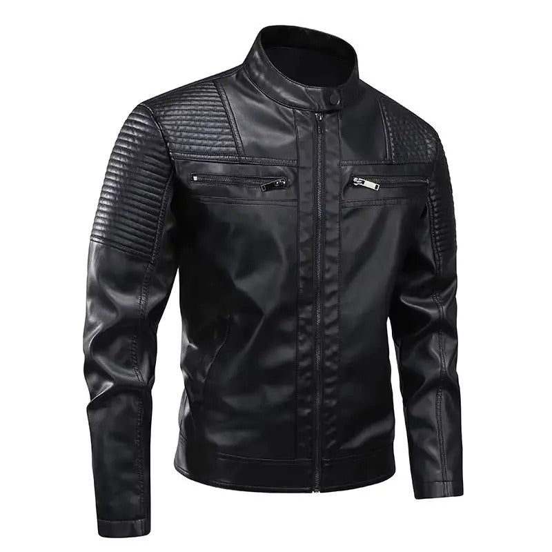Multi Pocket Leather Jacket