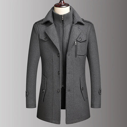 Double Collar Wool Coat