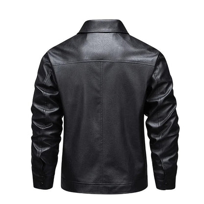 Elegant Windproof Leather Jacket