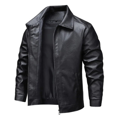 Elegant Windproof Leather Jacket