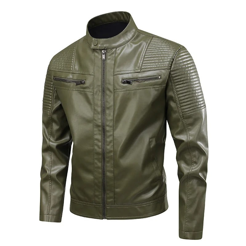 Multi Pocket Leather Jacket