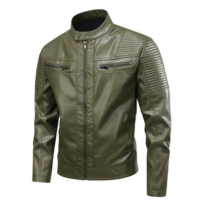 Multi Pocket Leather Jacket