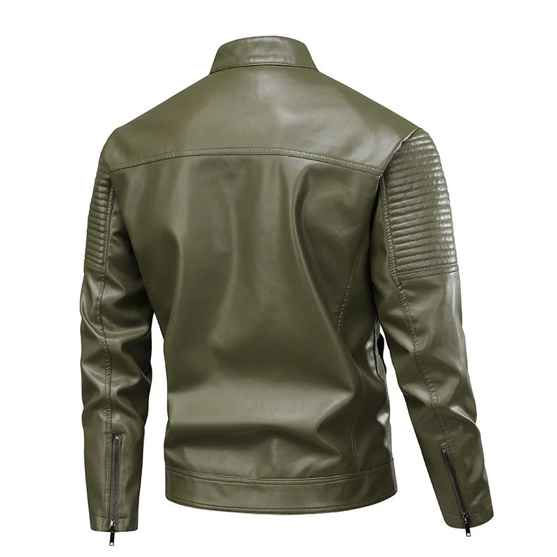 Multi Pocket Leather Jacket