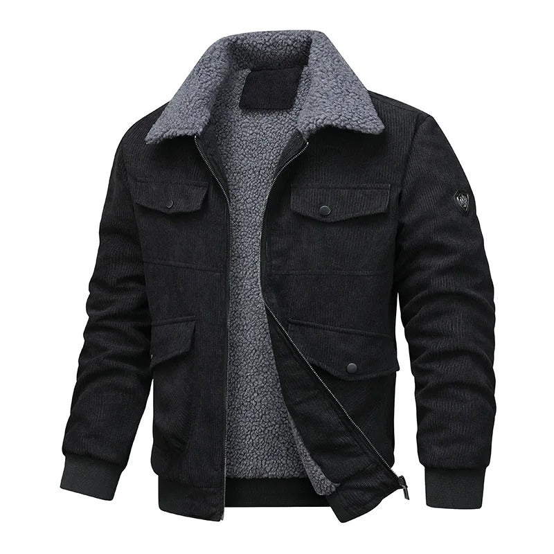 Elegant Corduroy Fleece Jacket