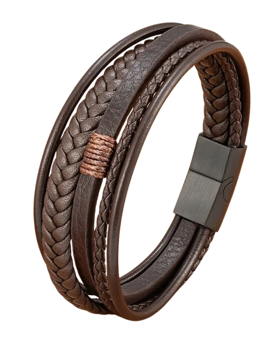 Woven Leather Men's Bracelet