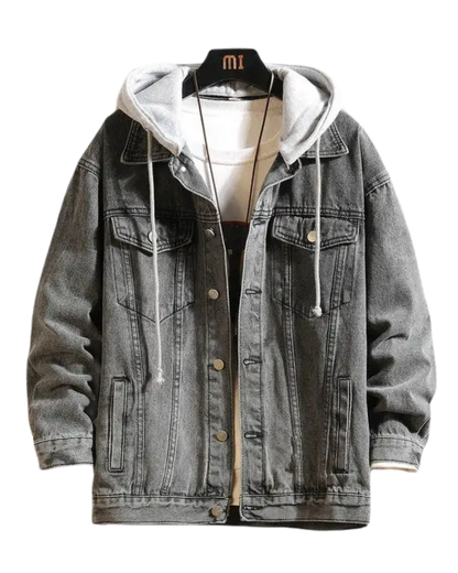 Elegant Hooded Denim Jacket