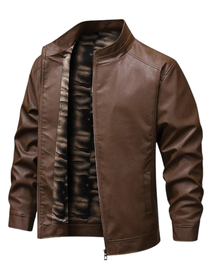 Vintage Fleece Lined Leather Jacket